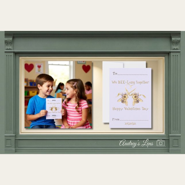 "Vi BEE tillhör varandra" Klassrumsvalentin-kort Anteckningskort (Skapare uppladdad)