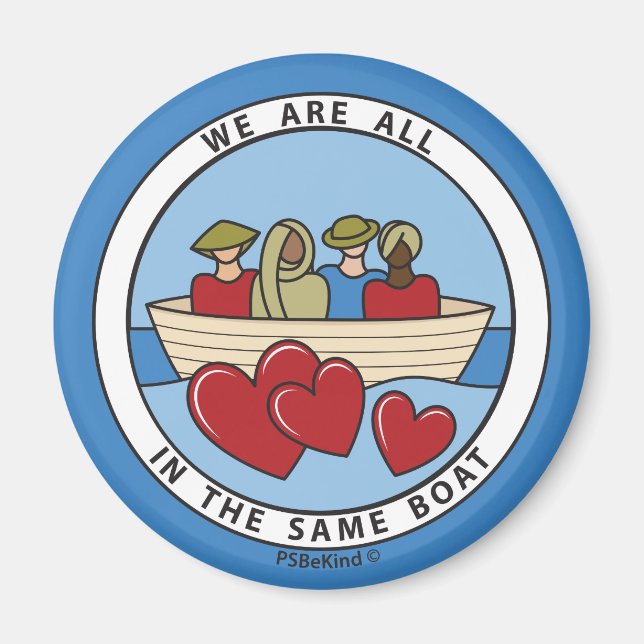 Vi befinner oss alla i samma Boat 3_Round Magnet 2 (Framsidan)