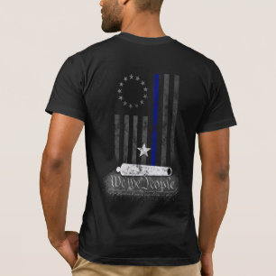 VI BEFOLKNINGEN Betsy Ross BLUE LINE American Flag T Shirt
