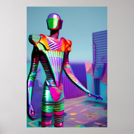 Vi behöver en Leader Ken Gage Sci-Fi Robot Poster