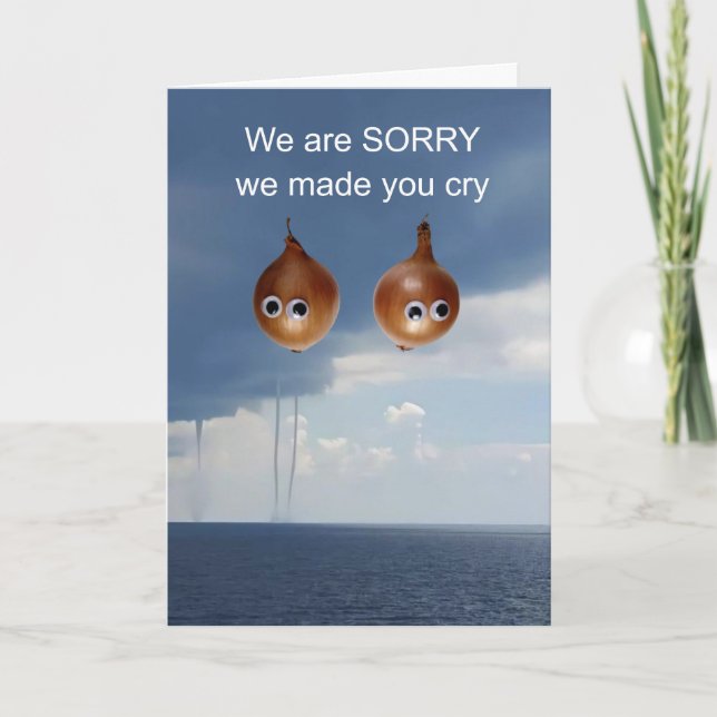 Vi beklagar att vi fick dig att gråta. kort (Framsida)