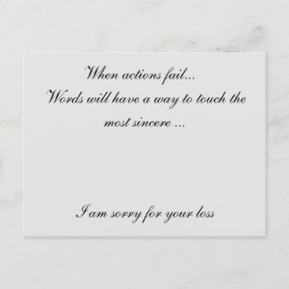Vi beklagar förlusten vykort