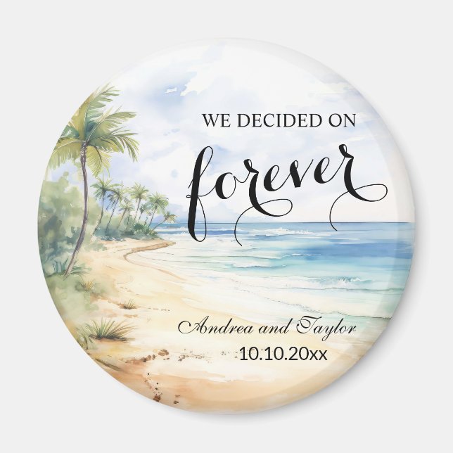Vi beslutade till förmån för Forever Elegant bröll Magnet (Framsidan)