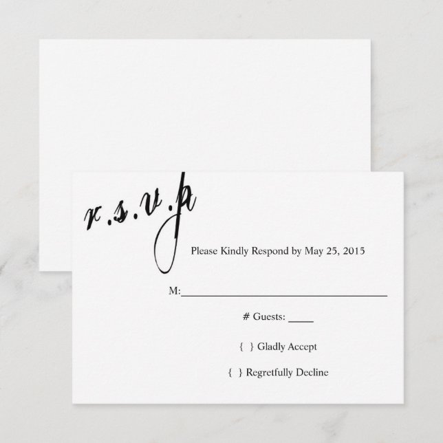 Vi bestämde oss för att alltid använda Bröllop OSA Inbjudningar (Fram/baksida)