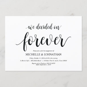 Vi bestämde oss för evigt, Förlovningsfest inbjuda Inbjudningar
