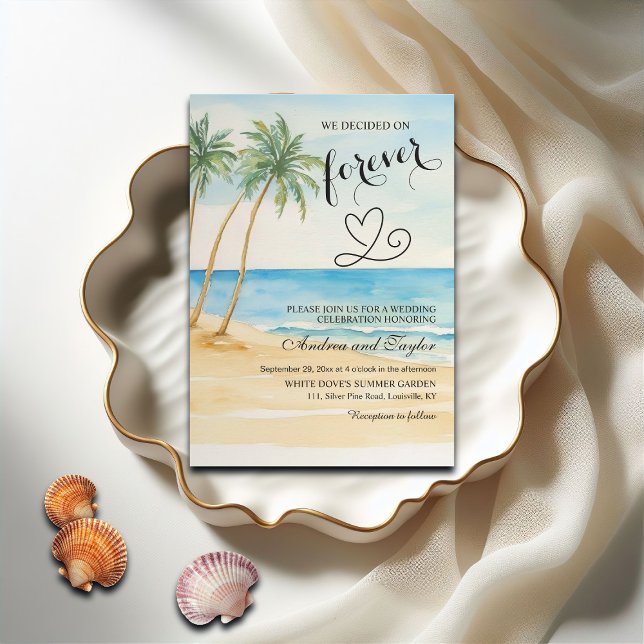 Vi bestämde oss för Forever Beach och Palm Trees Inbjudningar (Skapare uppladdad)