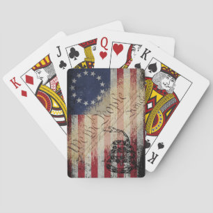 Vi Betsy Ross American Flagga och Snake Casinokort