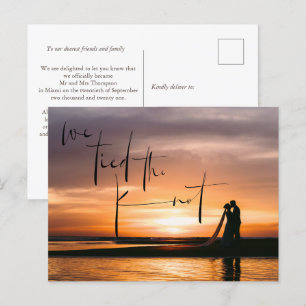 Vi binder ihop Knot Elopement-annonfoto Meddelande Vykort