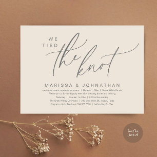 Vi binder ihop Knot Romantic Bröllop Elopement Mid Inbjudningar