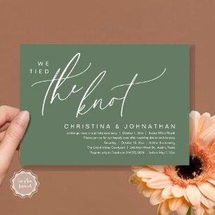 Vi binder ihop Knot Romantic Bröllop Elopement Mid Inbjudningar