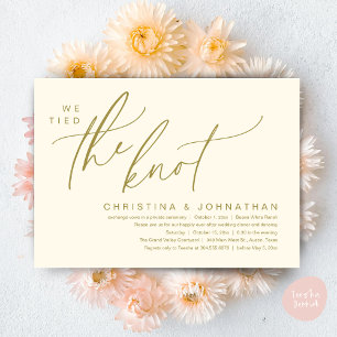 Vi binder ihop Knot Romantic Bröllop Elopement Mid Inbjudningar