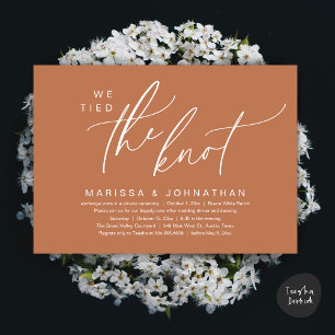 Vi binder ihop Knot Romantic Bröllop Elopement Mid Inbjudningar