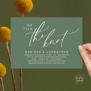 Vi binder ihop Knot Romantic Bröllop Elopement Mid Inbjudningar