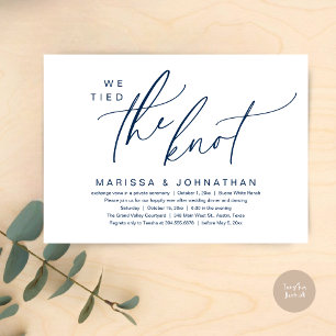 Vi binder ihop Knot Romantic Bröllop Elopement Mid Inbjudningar