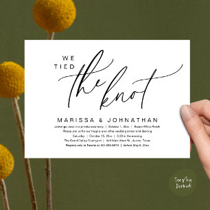 Vi binder ihop Knot Romantic Bröllop Elopement Mid Inbjudningar