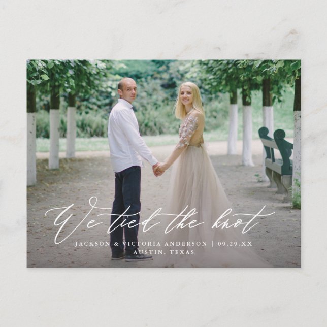 Vi binder ihop vykortet Knot Elopement Meddelande Vykort (Framsida)