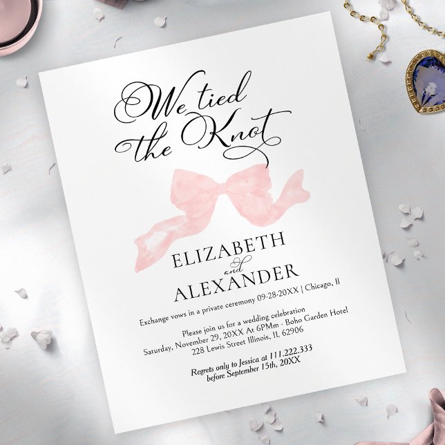 Vi binder knänan | Rosa Bow Bröllop Elopement (Skapare uppladdad)
