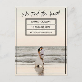 "Vi binder knatten!" Gift fotomeddelande Vykort