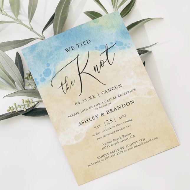 Vi binder Knot Beach Elopement Inbjudningar (Skapare uppladdad)