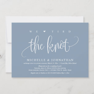 Vi binder Knot, Bröllop Elopement Party Inbjudningar