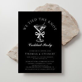 Vi binder Knot Cocktail Party Black Bröllop Inbjudningar