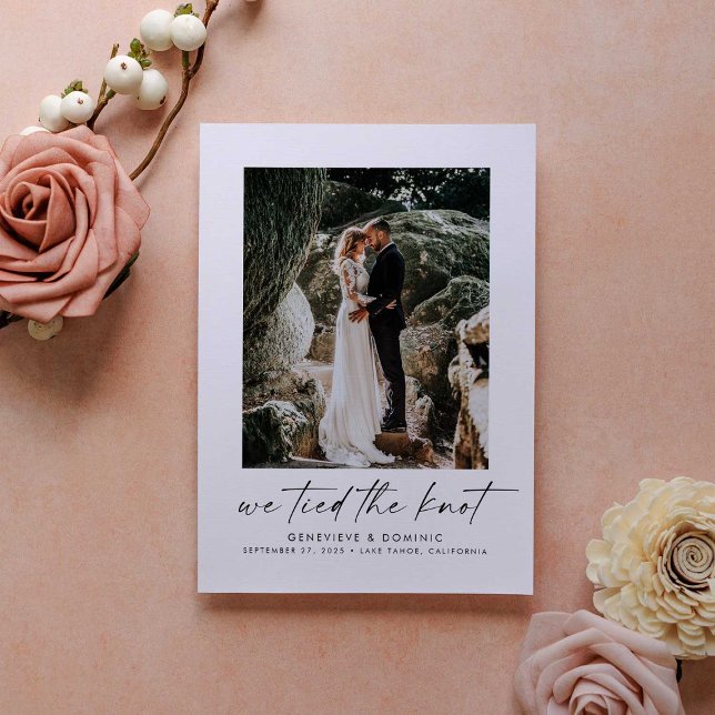 Vi binder Knot Elopement/Bröllop Meddelande (Skapare uppladdad)