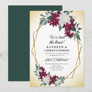 Vi binder Knot Poinsettias jul Bröllop Inbjudningar