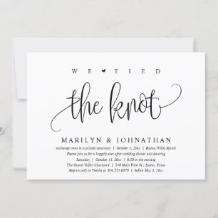 Vi binder samman Knot, Bröllop Elopement Dinner Pa Inbjudningar