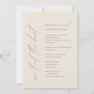 Vi binder samman Knot, Bröllop Elopement Dinner Pa Inbjudningar