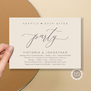 Vi binder samman Knot, Bröllop Elopement Dinner Pa Inbjudningar