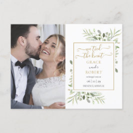 Vi binder till Knot Script Greenery Photo Bröllop Meddelande Vykort
