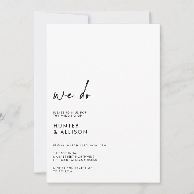 Vi bjuder in bröllop inbjudningar (Framsida)