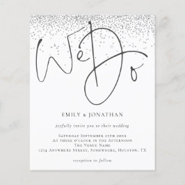 Vi bjuder in Silver Glitter till bröllopsinbjudan