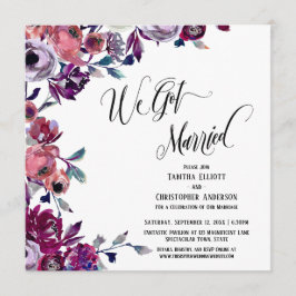 Vi blev gifta Utförlig manus Fet blommor Inbjudningar