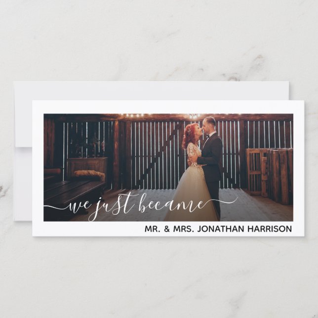 Vi Blev Just Nu Herr Fru Foto Nygifta Meddelande (Framsida)