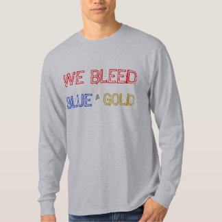 VI BLÖDER, SLÖSAR, &, GULD TEE SHIRT