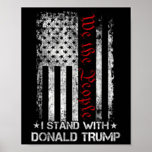 Vi bor med Donald Trump USA flagga t Poster