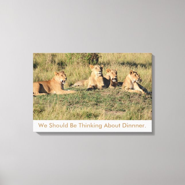 Vi borde tänka på middagen. canvastryck (Framsida)