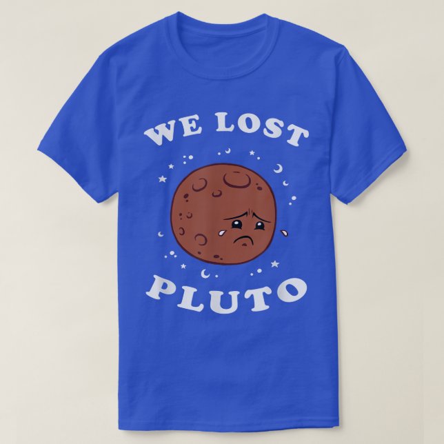 Vi Borttappad Pluto - Funny Space Science T Shirt (Design framsida)