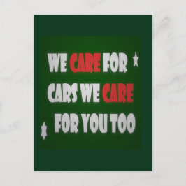 Vi bryr oss om Poster bilar Vykort