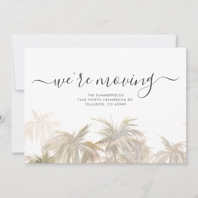 Vi Byter Adress Palmträd Flyttas Meddelande (Framsida)