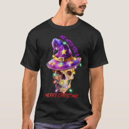 Vi byter en god jul Skeleton Santa roligt T Shirt