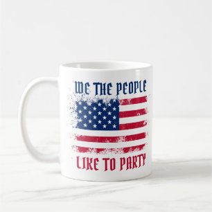 Vi, den 4 juli, i USA flagga, den ädla Distress Kaffemugg