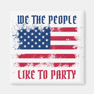 Vi, den 4 juli, i USA flagga, den ädla Distress Magnet