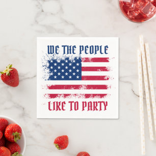 Vi, den 4 juli, i USA flagga, den ädla Distress Pappersservett