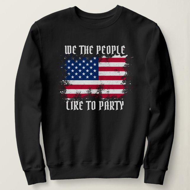 Vi, den 4 juli, i USA flagga, den ädla Distress T Shirt (Design framsida)