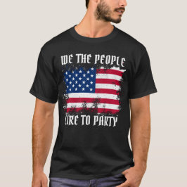 Vi, den 4 juli, i USA flagga, den ädla Distress T Shirt