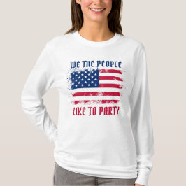 Vi, den 4 juli, i USA flagga, den ädla Distress T Shirt