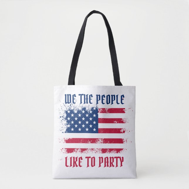 Vi, den 4 juli, i USA flagga, den ädla Distress Tygkasse (Framsida)