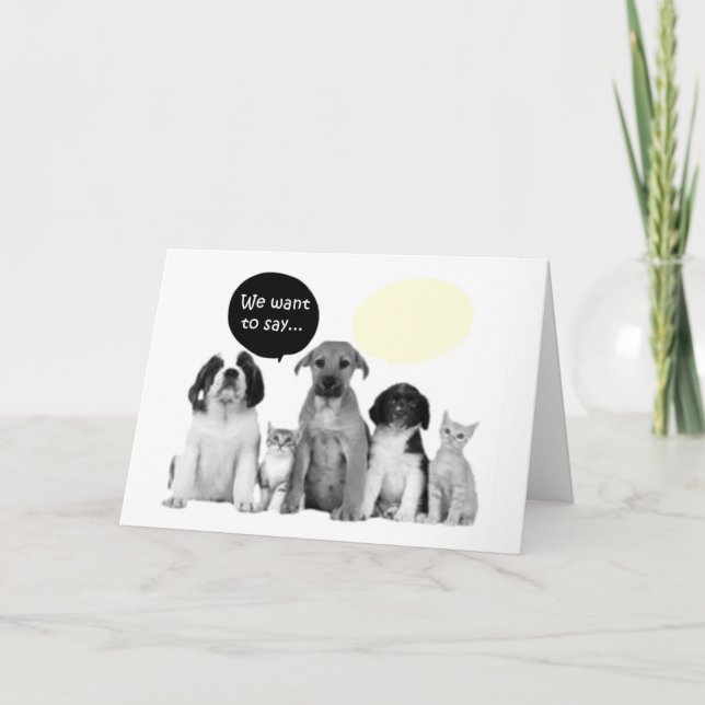 VI (DOGGIENS PAKET) SÄG GRATTIS PÅ FÖDELSEDAGEN KORT (Framsida)